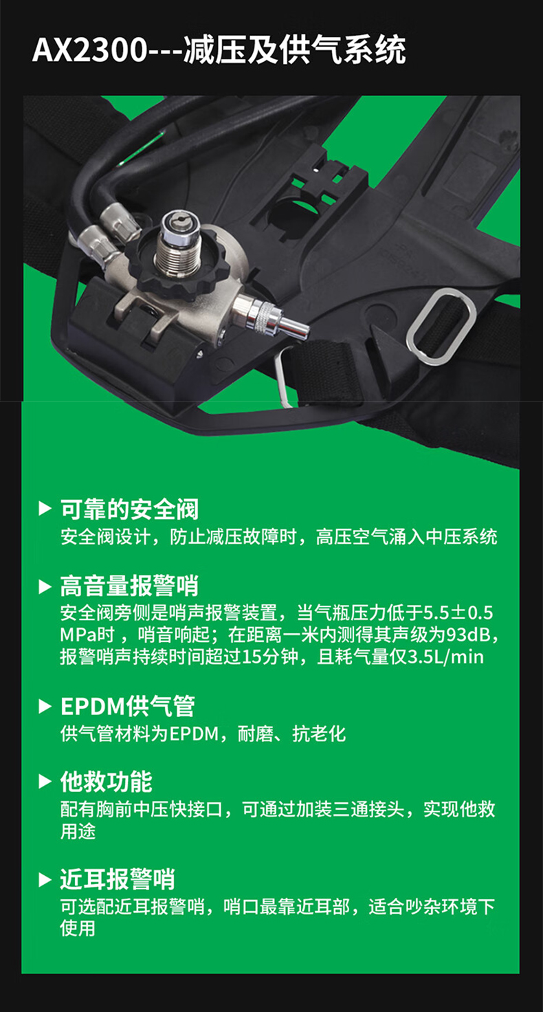 MSA梅思安10241908正压式空气呼吸器6.8L有表瓶阀大号面罩体AX2300 7