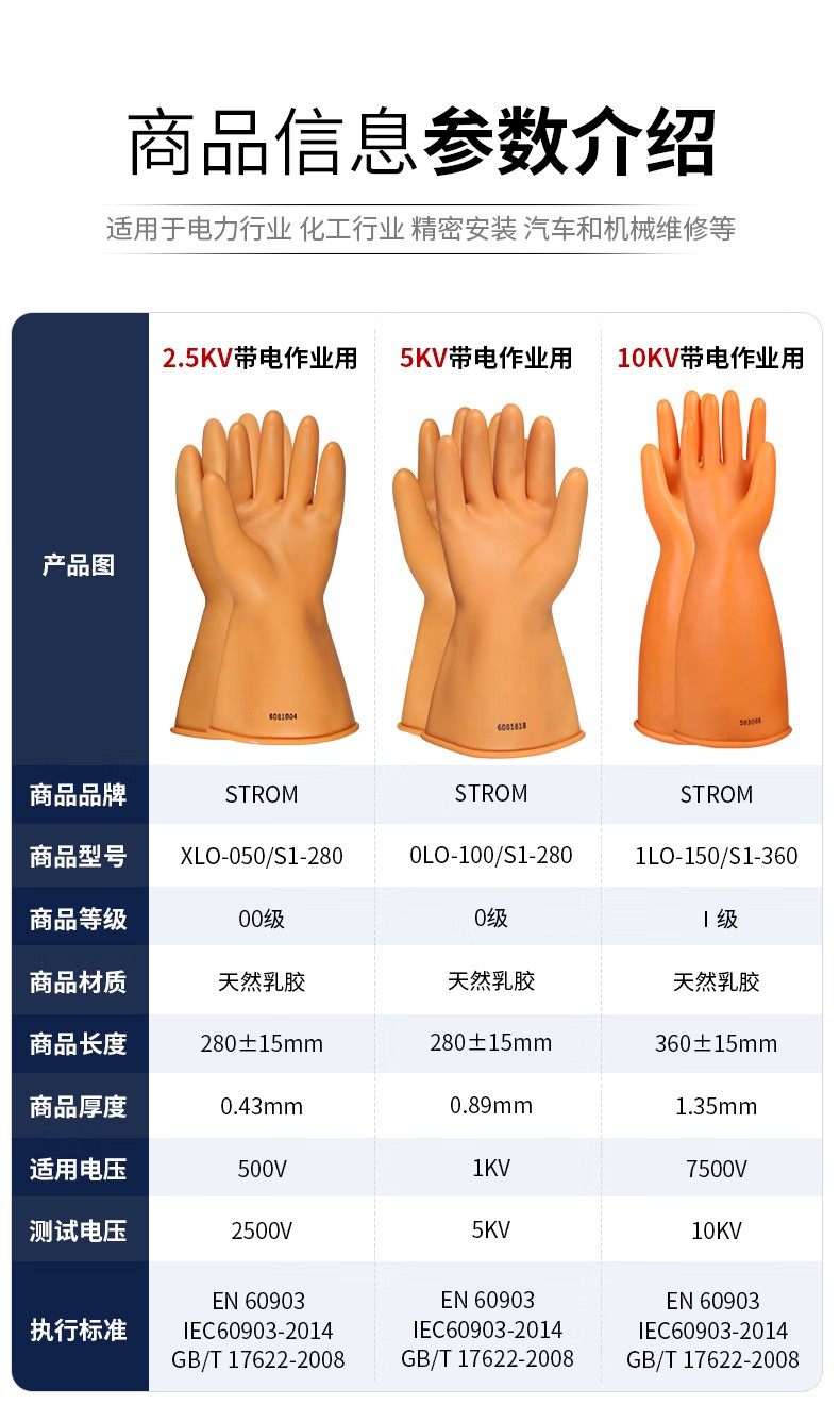3LO-290/S2-410 STROM乳胶绝缘手套8
