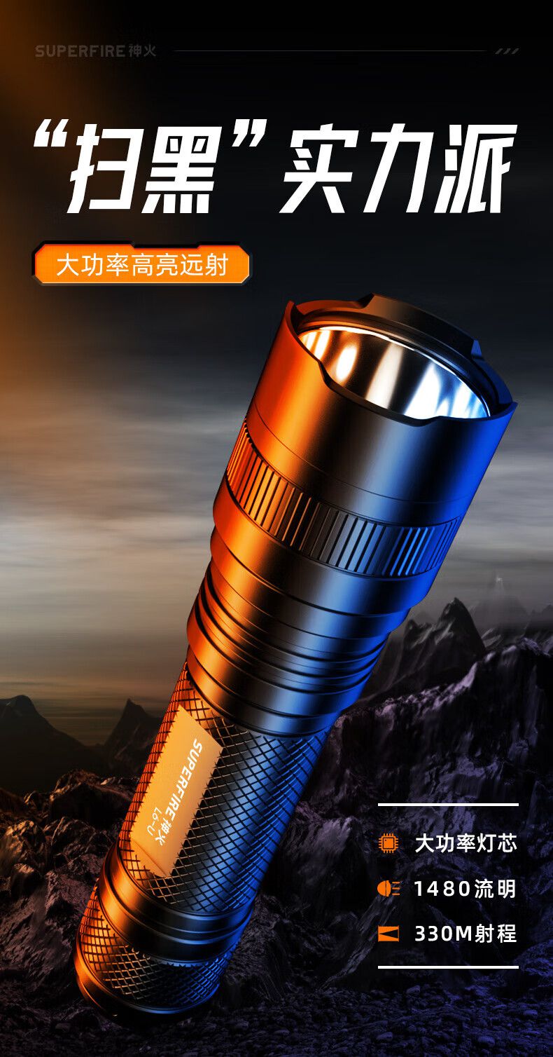 神火L6-U大功率灯芯手电筒1.jpg