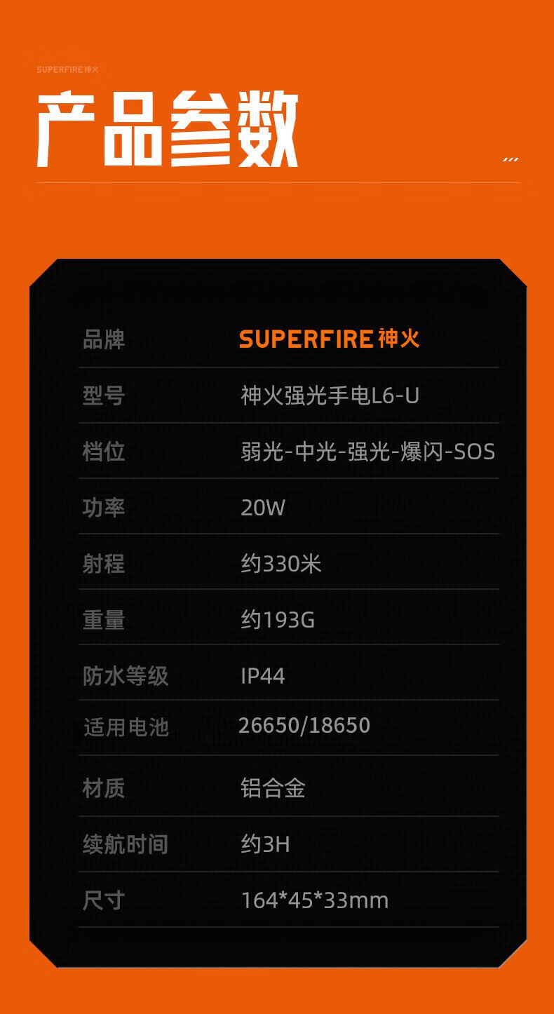 神火L6-U大功率灯芯手电筒11.jpg