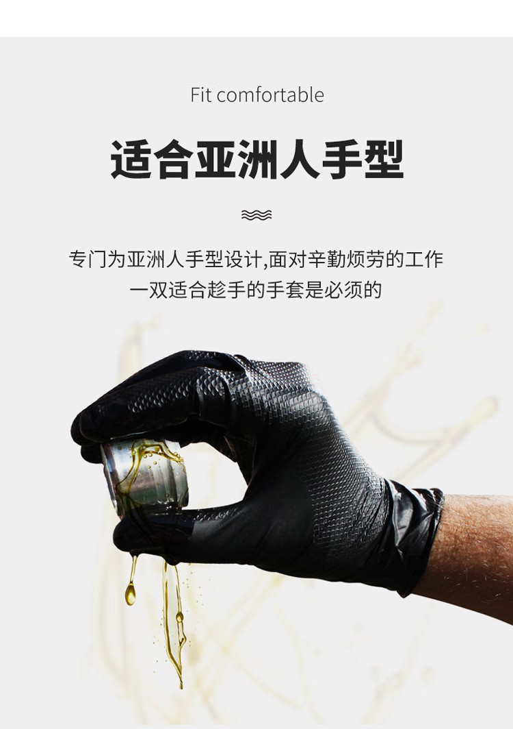 PIP 67-308双面鱼鳞纹8mil加长丁腈手套5
