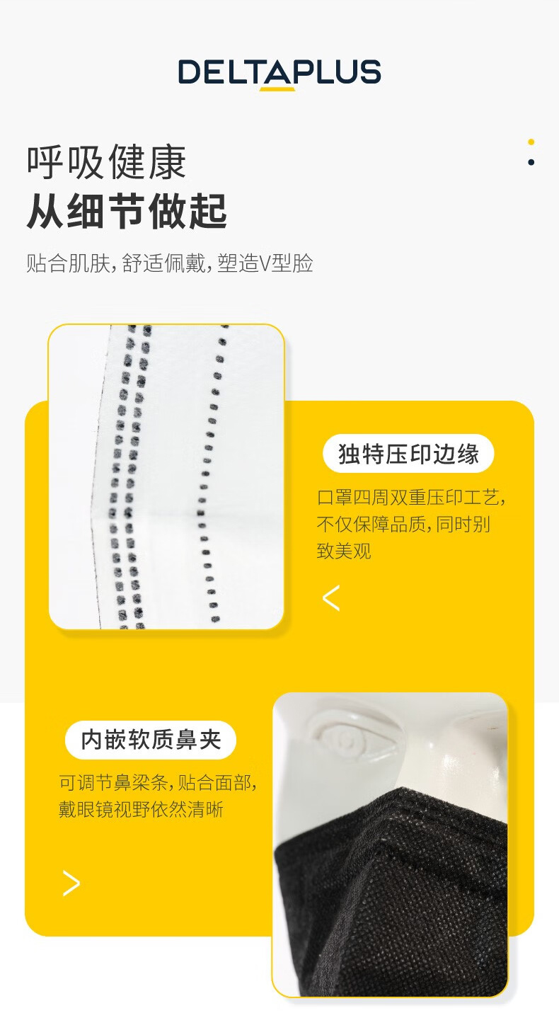 代尔塔104205 M1202BHNC折叠耳戴式FFP2级防尘口罩5