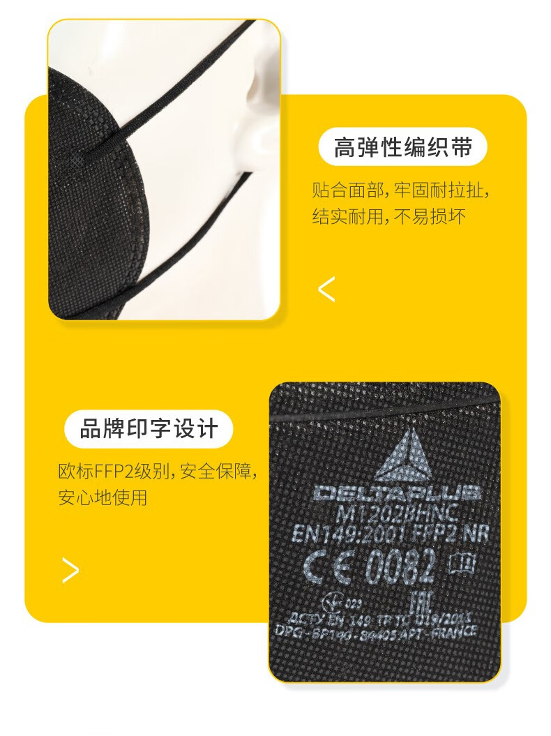 代尔塔104205 M1202BHNC折叠耳戴式FFP2级防尘口罩6