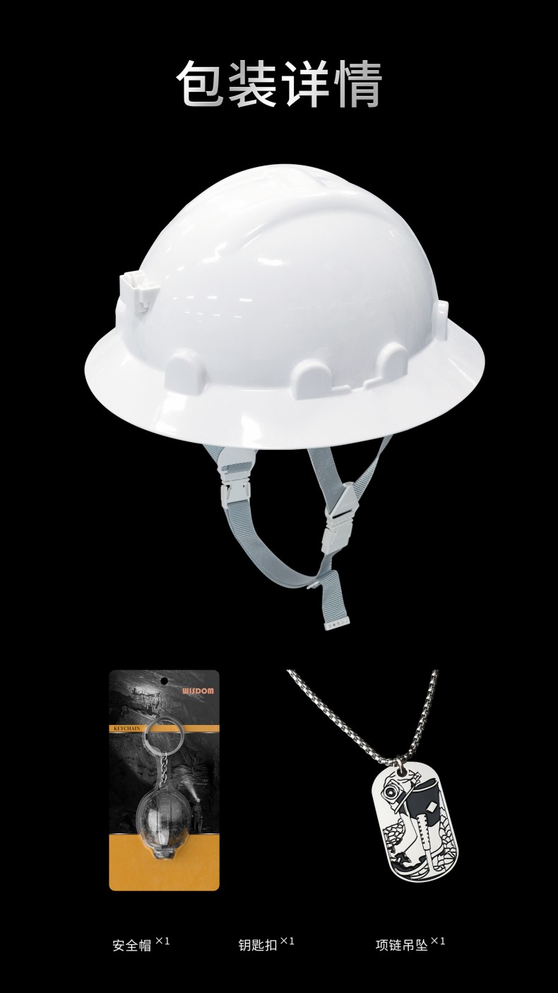 WISDOM威斯顿CKH118前卡槽款宽边HDPE安全帽10