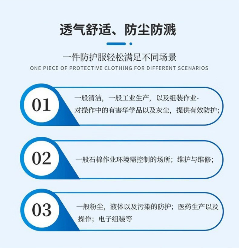 定和DH5020WH透气型工业防护服带帽连体SMMS防护服5
